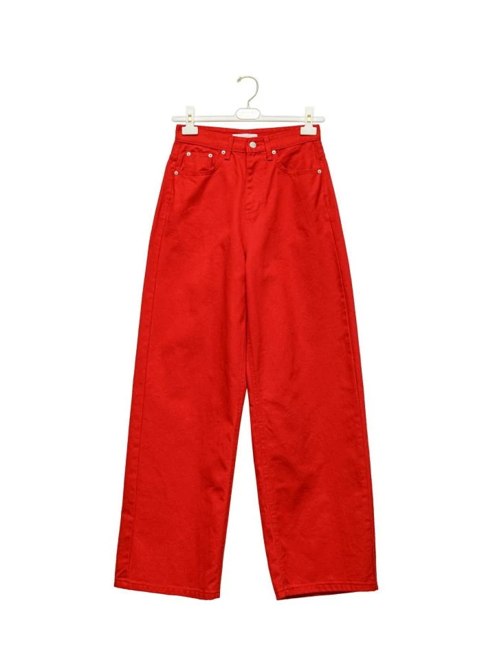 Paper Moon - Korean Women Fashion - #momslook - Color Point Wide Cotton Twill Trousers - 5