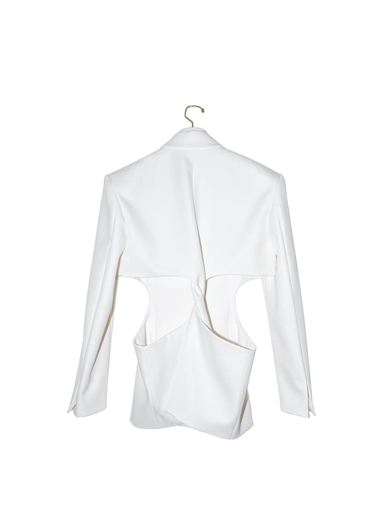 Paper Moon - Korean Women Fashion - #pursuepretty - Squared Shoulder Cutout Waist etail Minimal Blazer - 3