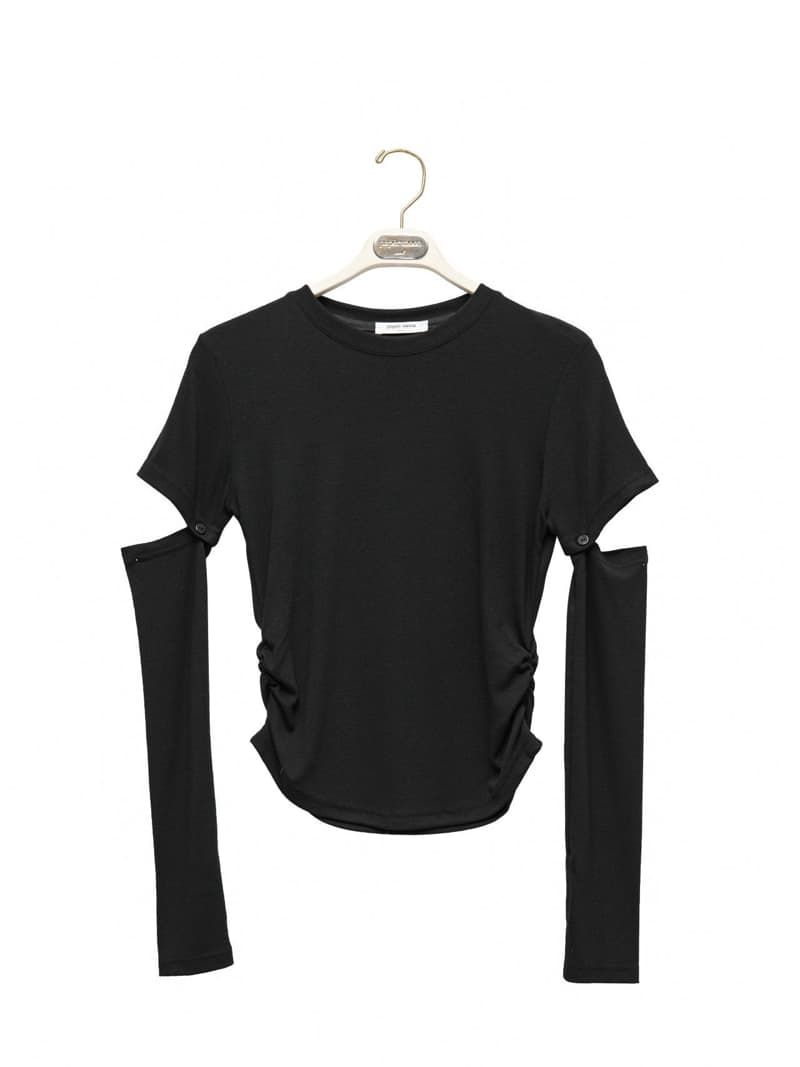 Paper Moon - Korean Women Fashion - #restrostyle - Detachable Sleeve Detail Side Tee - 4