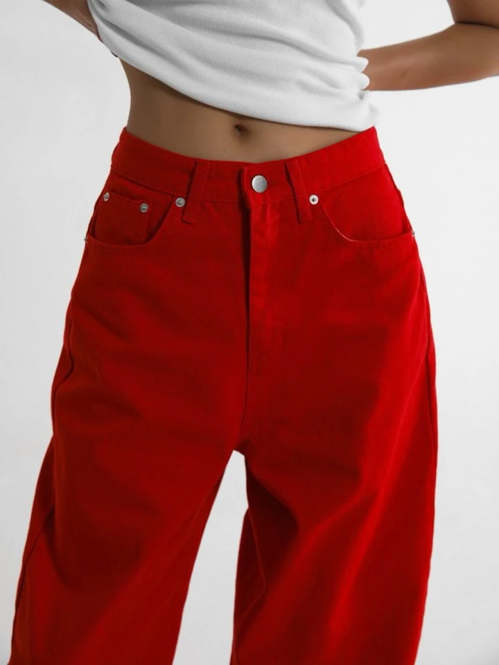 Paper Moon - Korean Women Fashion - #shopsmall - Color Point Wide Cotton Twill Trousers - 2