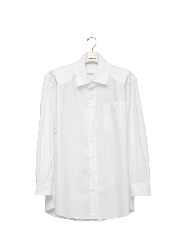 Paper Moon - Korean Women Fashion - #shopsmall - Maxi Oversized Padded Shoulder Cotton Button Down Shirt - 4