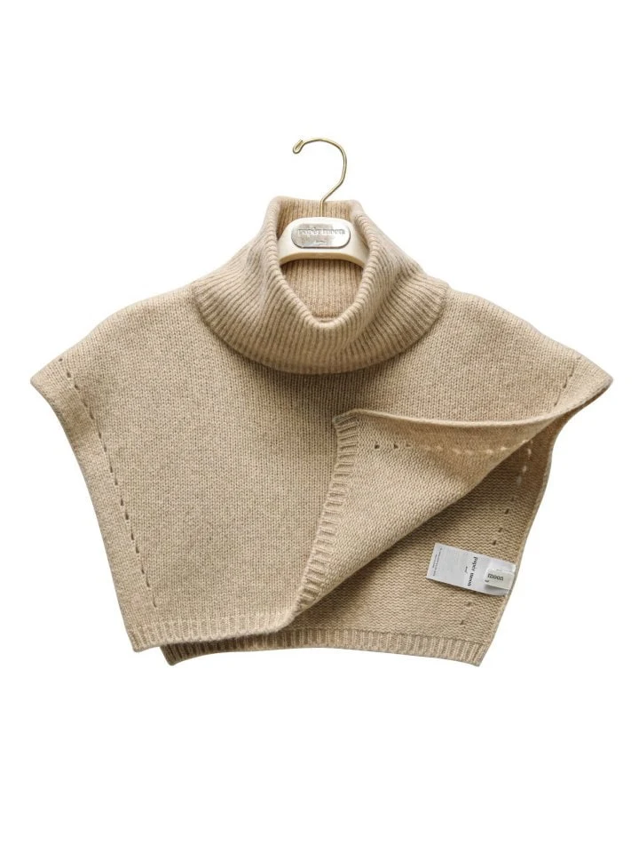 Paper Moon - Korean Women Fashion - #vintagekidsstyle - Turtleneck Wool Cape Knit Top - 9