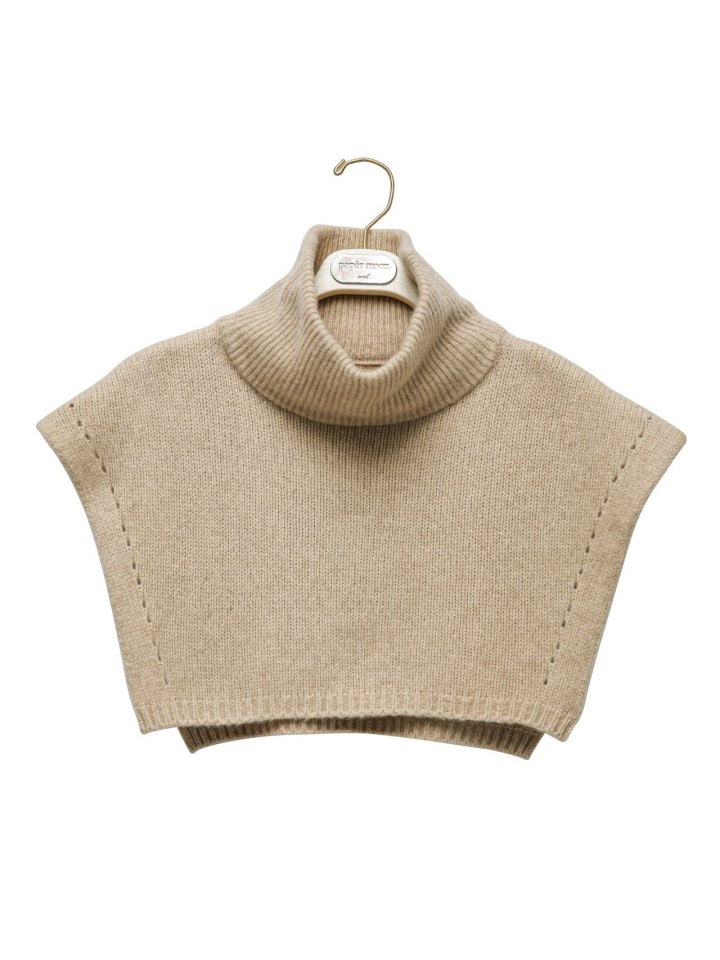 Paper Moon - Korean Women Fashion - #womensfashion - Turtleneck Wool Cape Knit Top - 7