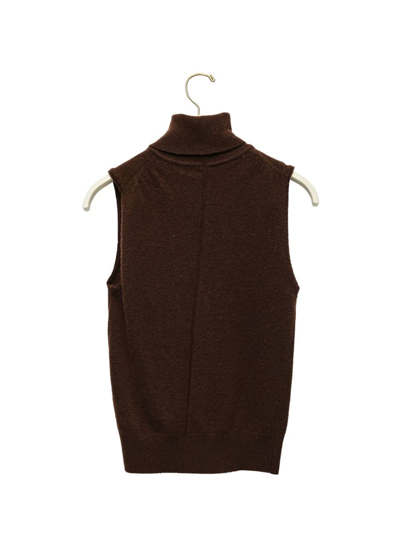 Paper Moon - Korean Women Fashion - #womensfashion - Cashmere Turtleneck Sleeveless Knit Top - 5