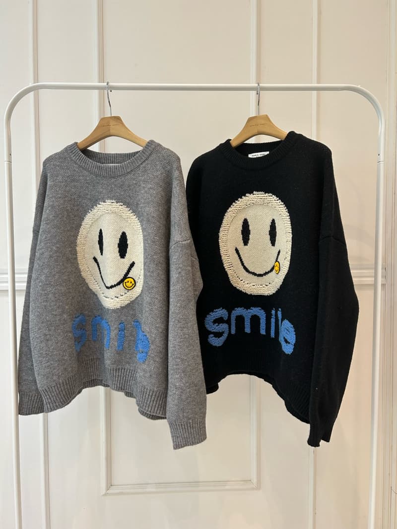 Pearls room - Korean Women Fashion - #momslook - Smile Knit Sweater - 11