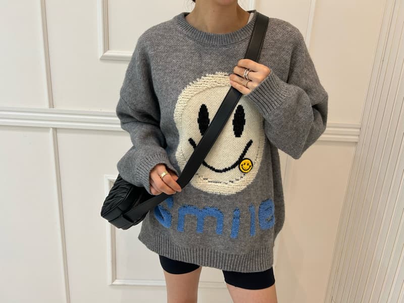 Pearls room - Korean Women Fashion - #pursuepretty - Smile Knit Sweater - 3