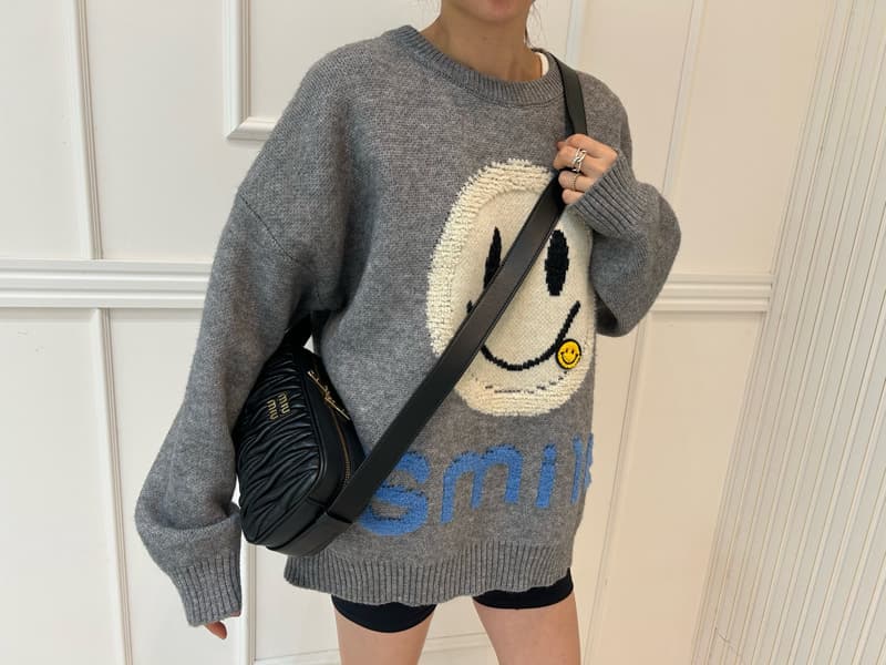 Pearls room - Korean Women Fashion - #pursuepretty - Smile Knit Sweater - 4