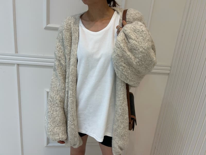 Pearls room - Korean Women Fashion - #restrostyle - Volumn Cardigan - 3