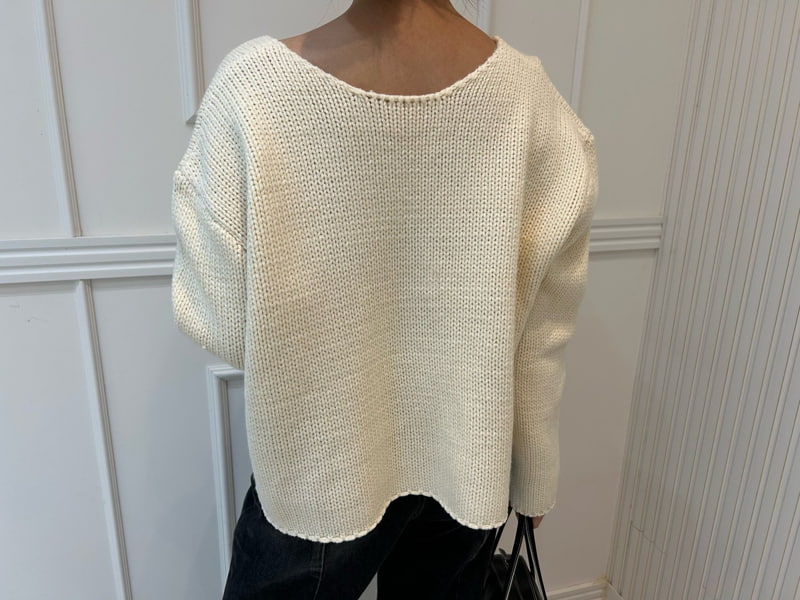 Pearls room - Korean Women Fashion - #thelittlethings - Unbalance Knit Pullover - 10