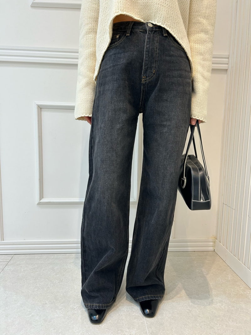 Pearls room - Korean Women Fashion - #vintageinspired - Stitch Denim Pants - 2