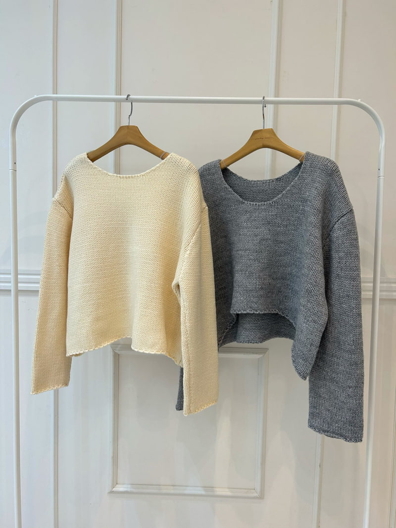 Pearls room - Korean Women Fashion - #womensfashion - Unbalance Knit Pullover - 12