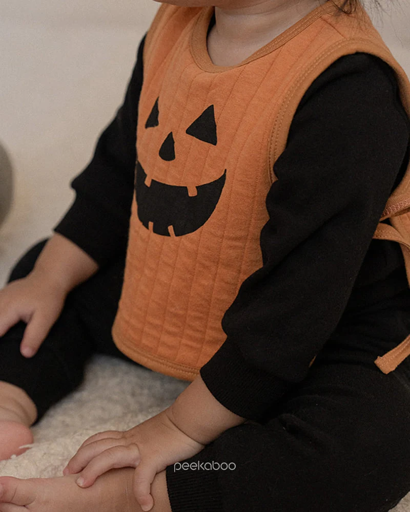 Peekaboo - Korean Baby Fashion - #onlinebabyshop - Pumpkin Bib - 2