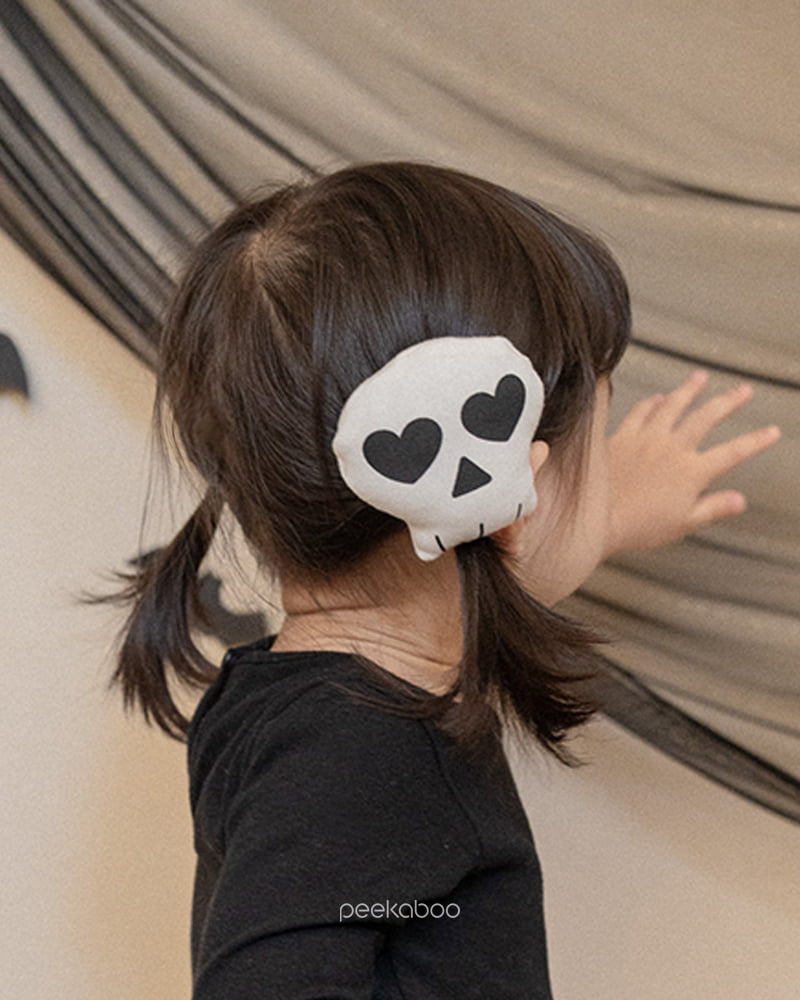 Peekaboo - Korean Children Fashion - #fashionkids - Heart Skull Hairpin - 2