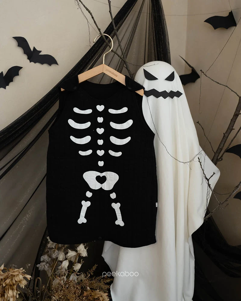 Peekaboo - Korean Children Fashion - #kidsstore - Heart Skull Sleeping Vest - 2