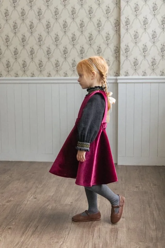 Perrobebe - Korean Children Fashion - #littlefashionista - Olivia Velvet Dress - 9