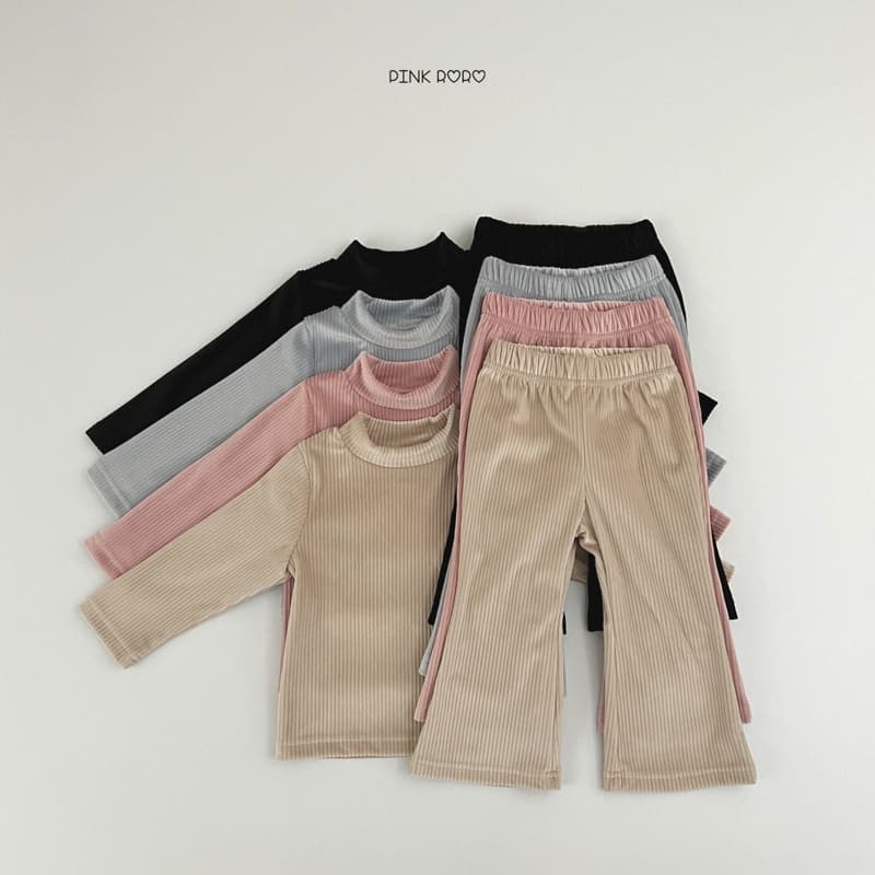 Pinkroro - Korean Children Fashion - #Kfashion4kids - Stella Mock Turtleneck Bootcut Set - 2