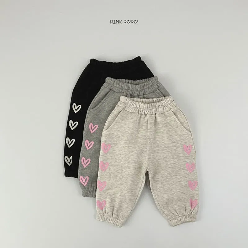 Pinkroro - Korean Children Fashion - #kidsshorts - New Heart Jogger Pants - 3