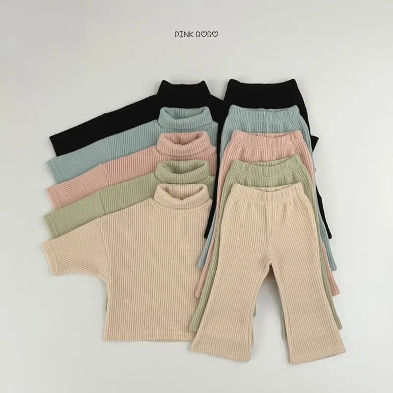 Pinkroro - Korean Children Fashion - #littlefashionista - Chouchou Turtleneck Bootcut Set - 2