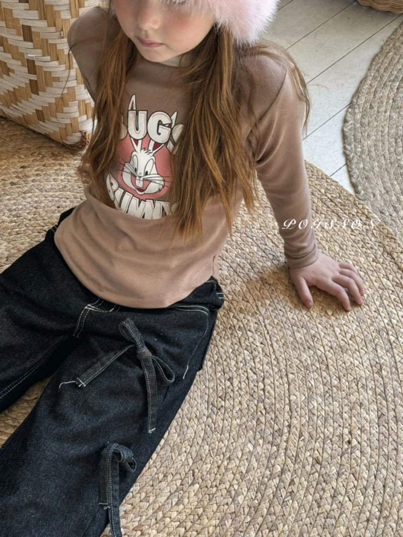 Poisson - Korean Children Fashion - #fashionkids - Ribbon Denim Pants - 7