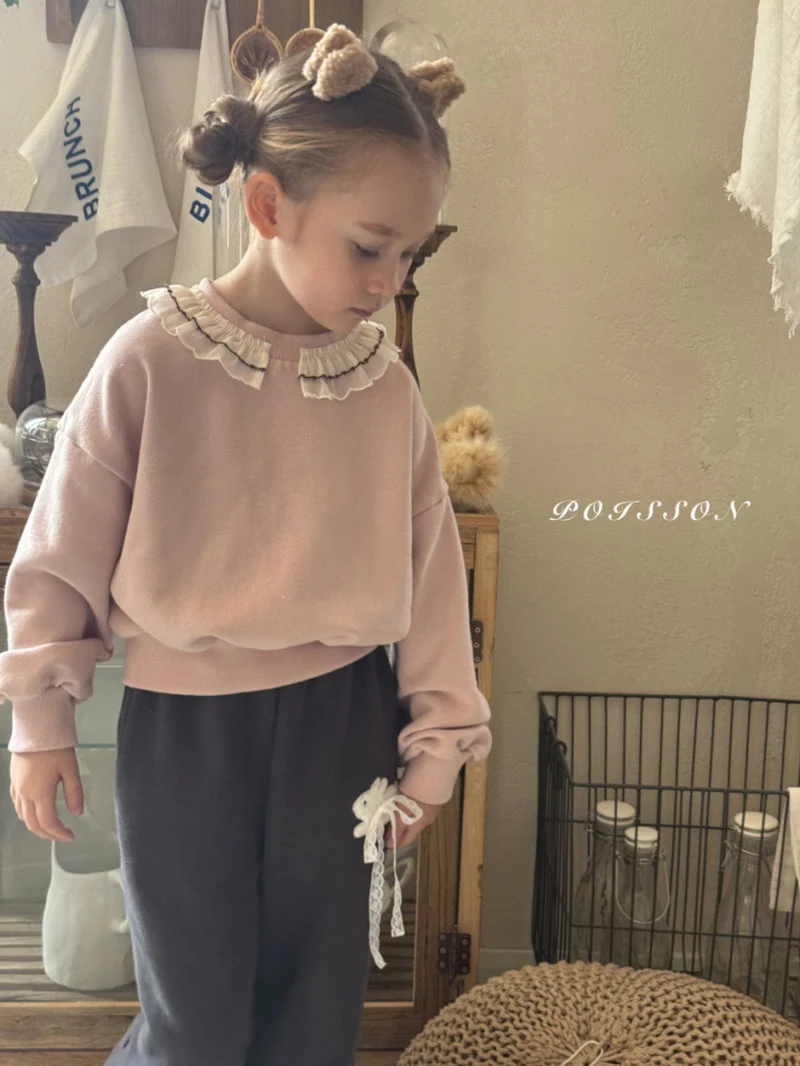 Poisson - Korean Children Fashion - #littlefashionista - Frill Collar Sweatshirt - 7