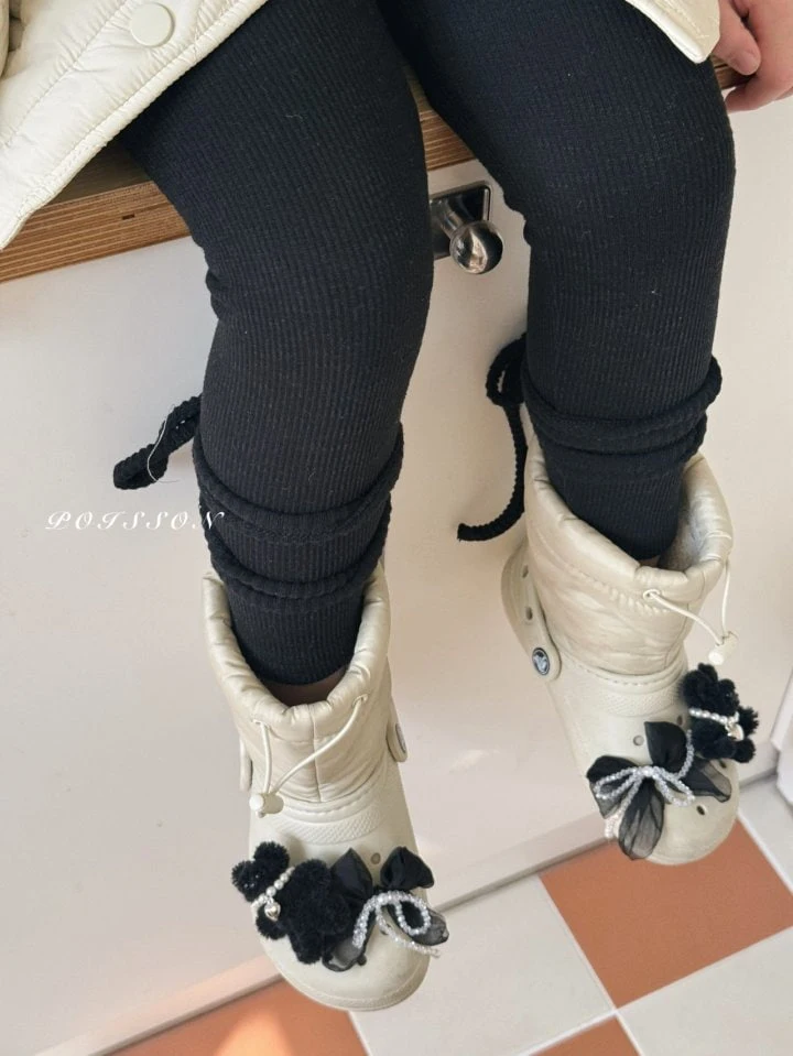 Poisson - Korean Children Fashion - #littlefashionista - Lace-up Leggings - 7