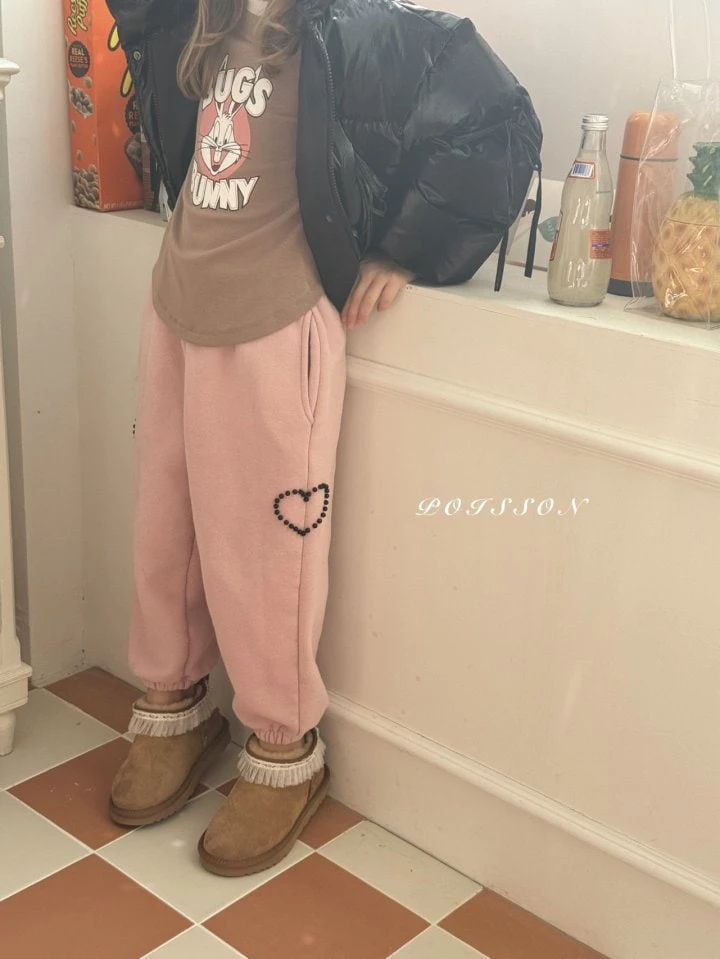 Poisson - Korean Children Fashion - #magicofchildhood - Heart Jogger Pants - 11