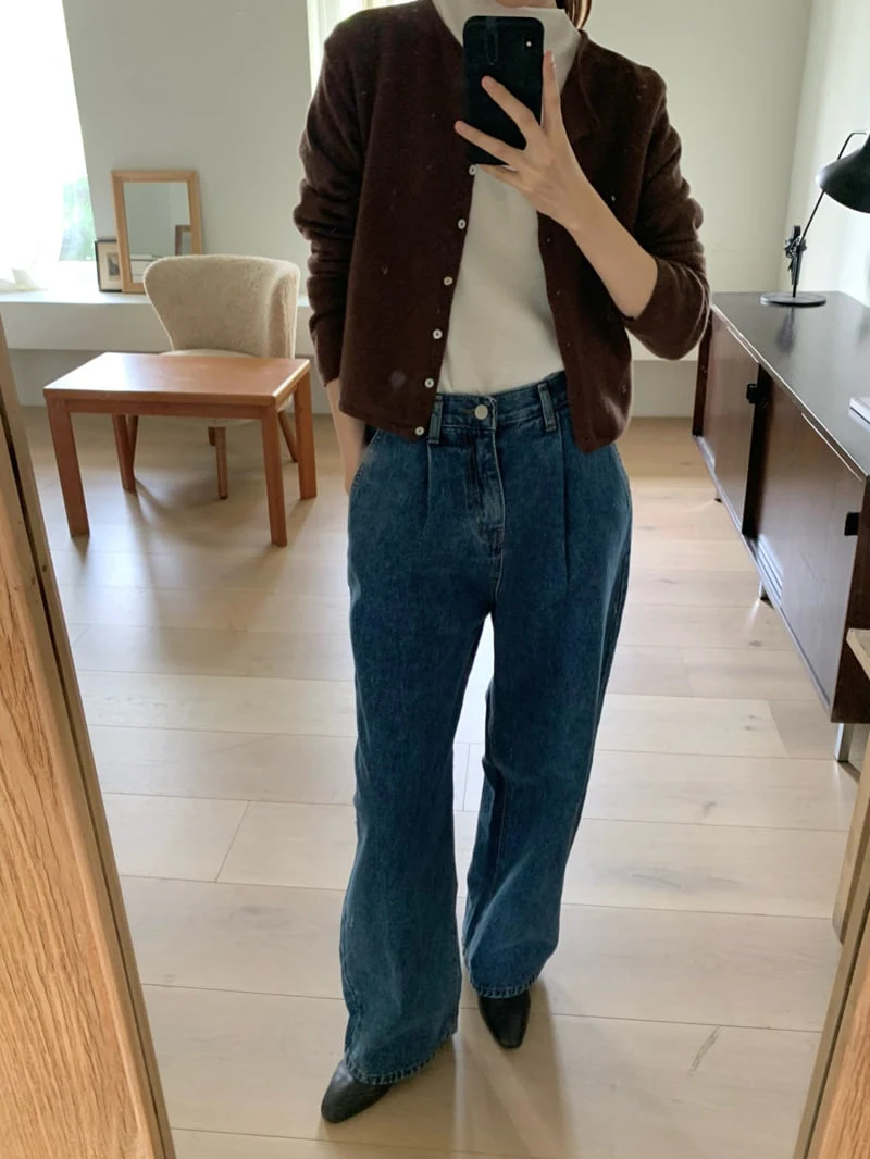 Pomelo - Korean Women Fashion - #romanticstyle - Pintuck Denim Pants - 4