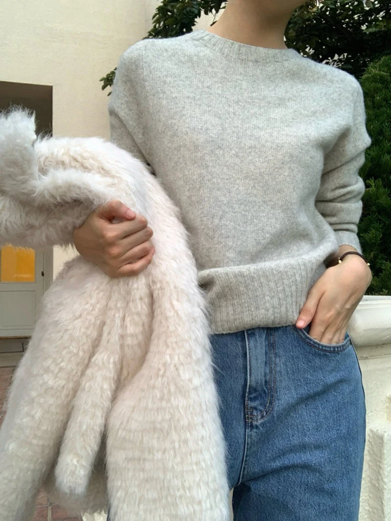 Pomelo - Korean Women Fashion - #womensfashion - Shetland Wholegarment Knit Sweater - 5