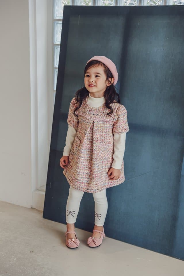 Pudding - Korean Children Fashion - #childrensboutique - Cha Short Sleeved One-piece - 6