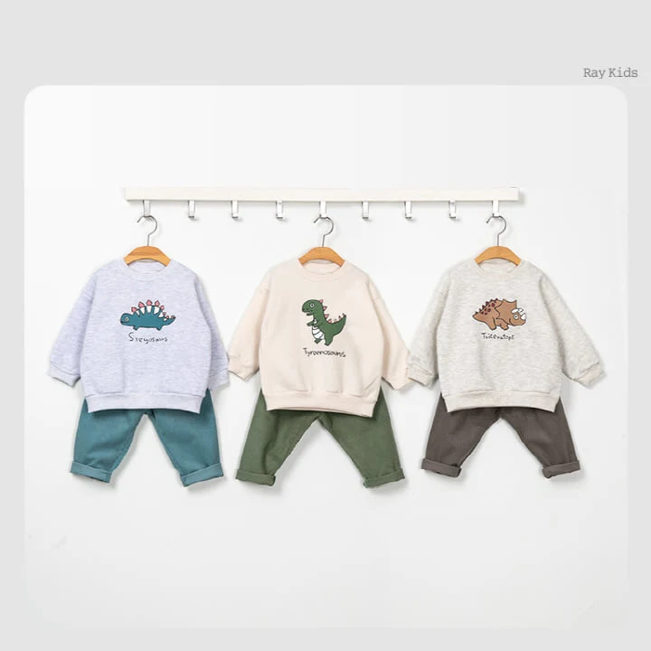 Raykids - Korean Children Fashion - #kidsshorts - Dino Pang Pang Top Bottom Set