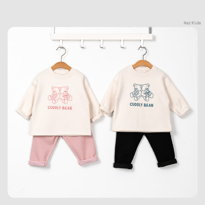 Raykids - Korean Children Fashion - #kidsshorts - Twins Simple Top Bottom Set - 3