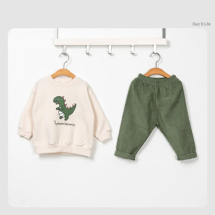 Raykids - Korean Children Fashion - #kidzfashiontrend - Dino Pang Pang Top Bottom Set - 3