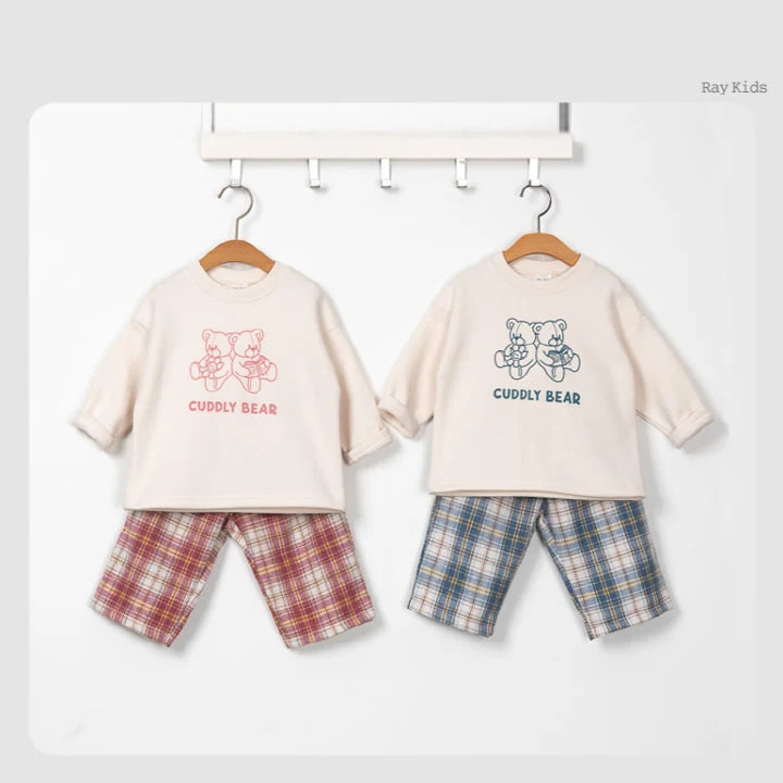 Raykids - Korean Children Fashion - #littlefashionista - Twin Check Top Bottom Set