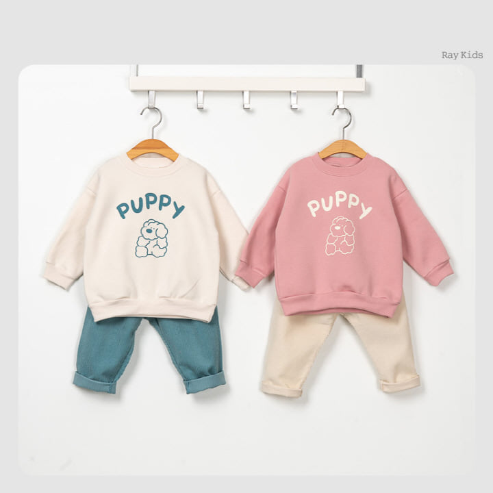 Raykids - Korean Children Fashion - #toddlerclothing - Puppy Pang Pang Top Bottom Set