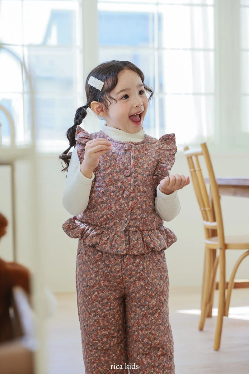 Rica - Korean Children Fashion - #Kfashion4kids - Small Flower Quilting Pants - 12