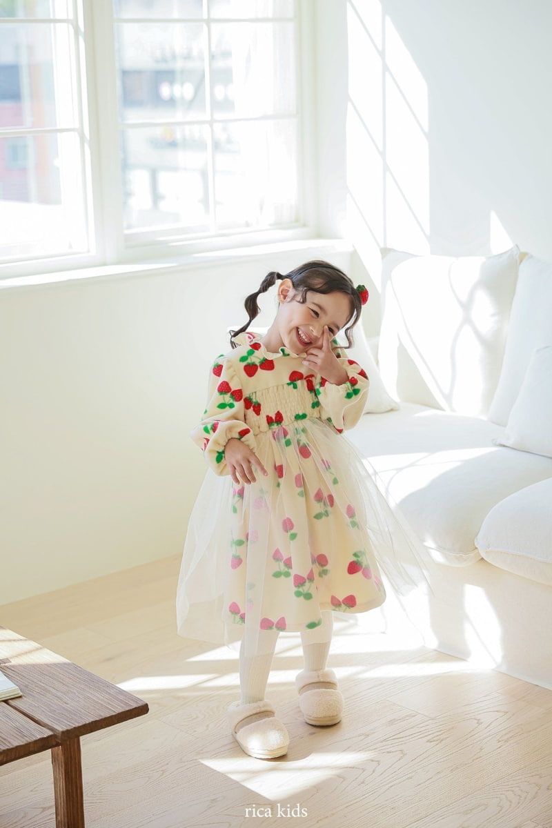 Rica - Korean Children Fashion - #Kfashion4kids - Strawberry One-piece - 5