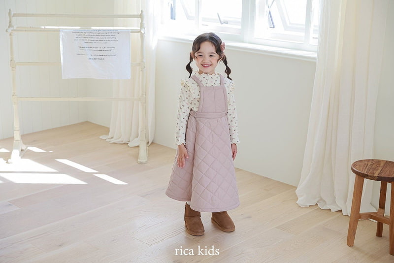 Rica - Korean Children Fashion - #childrensboutique - Small Flower Rib Tee - 10