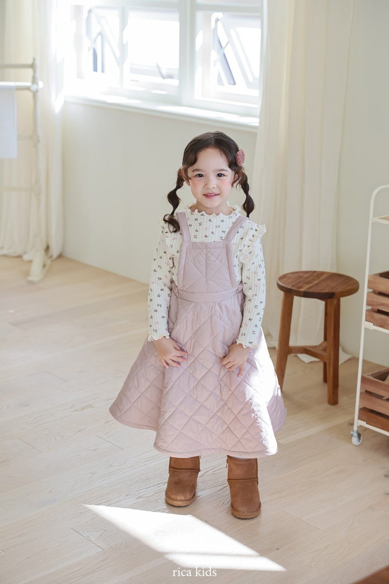 Rica - Korean Children Fashion - #discoveringself - Small Flower Rib Tee - 12