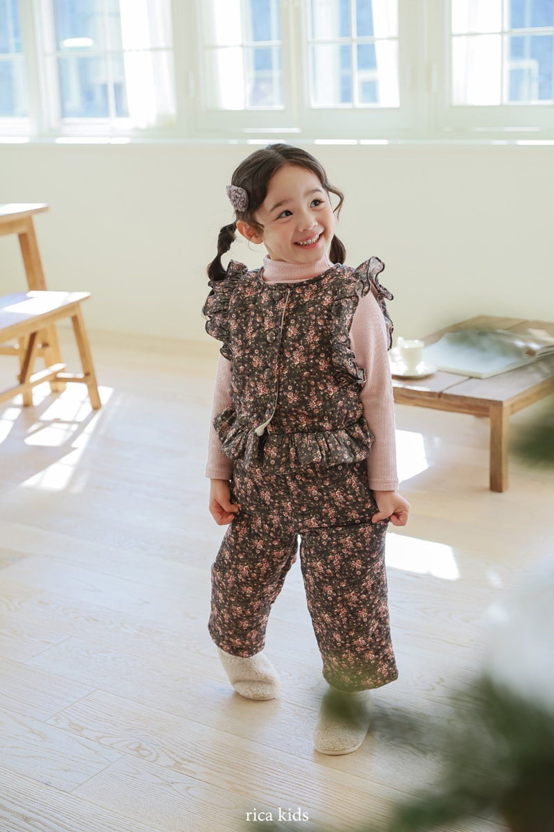 Rica - Korean Children Fashion - #discoveringself - Small Flower Quilting Vest - 11