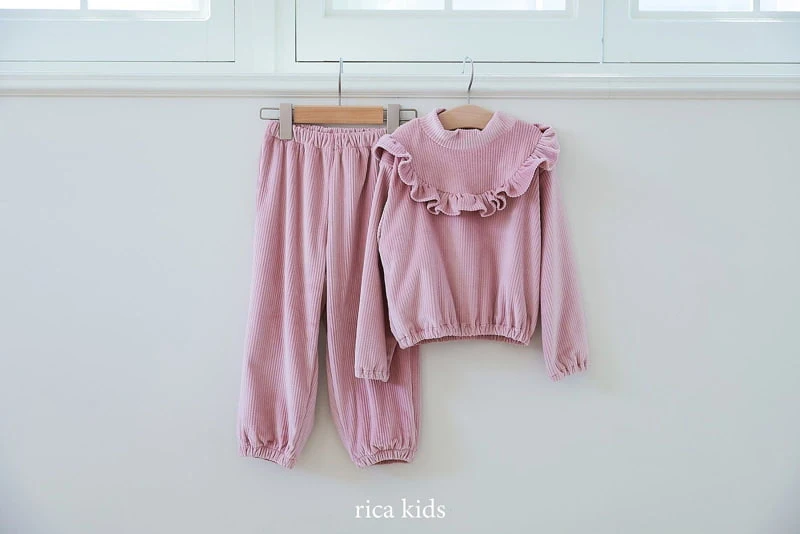 Rica - Korean Children Fashion - #discoveringself - Mink Top Bottom Set - 3