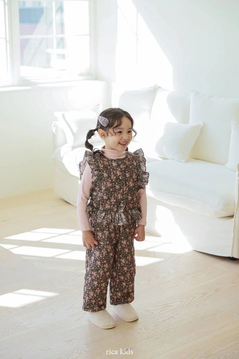 Rica - Korean Children Fashion - #fashionkids - Small Flower Quilting Pants - 8