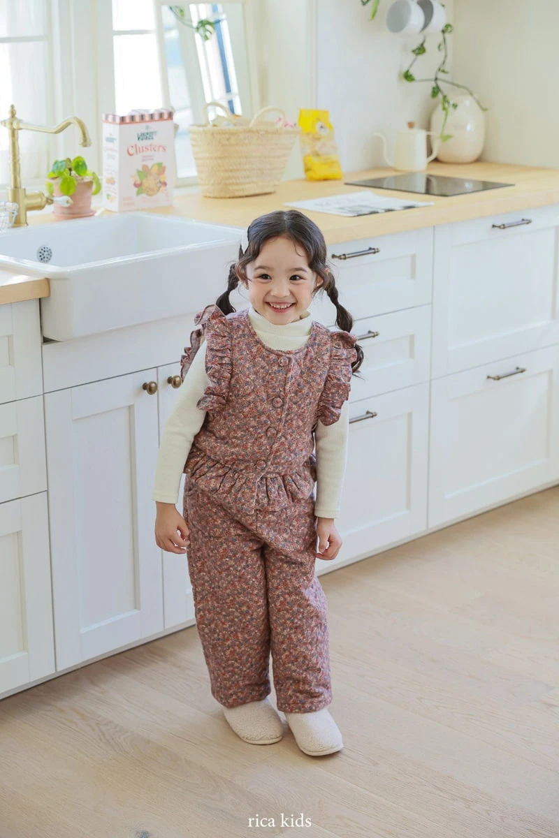 Rica - Korean Children Fashion - #kidsshorts - Small Flower Quilting Pants - 9