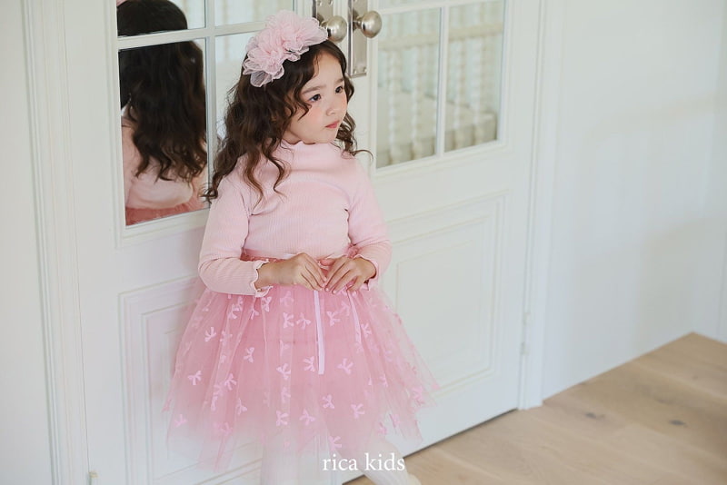 Rica - Korean Children Fashion - #kidsshorts - Ribbon Cha One-piece - 4