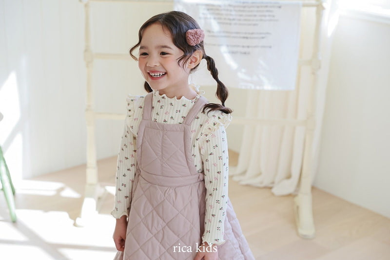 Rica - Korean Children Fashion - #magicofchildhood - Small Flower Rib Tee - 5