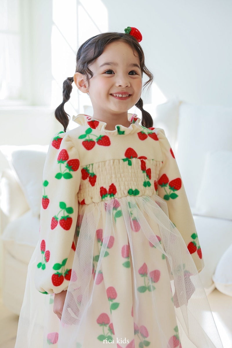 Rica - Korean Children Fashion - #magicofchildhood - Strawberry One-piece - 7