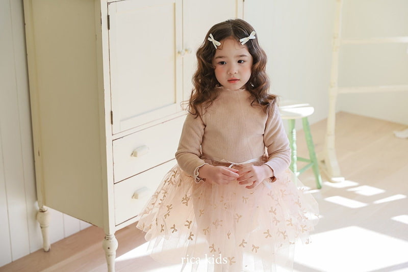 Rica - Korean Children Fashion - #minifashionista - Ribbon Cha One-piece - 9