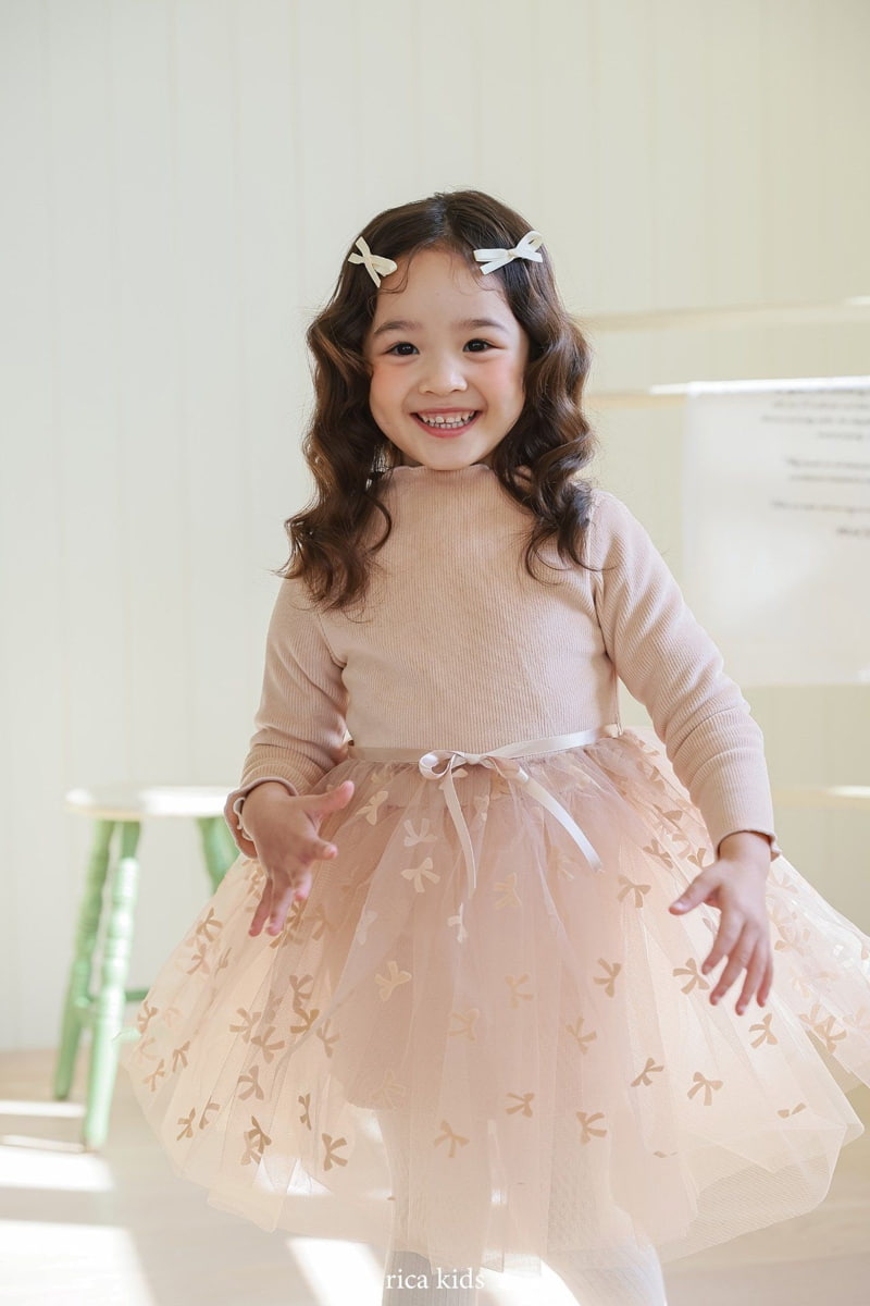 Rica - Korean Children Fashion - #todddlerfashion - Ribbon Cha One-piece - 11