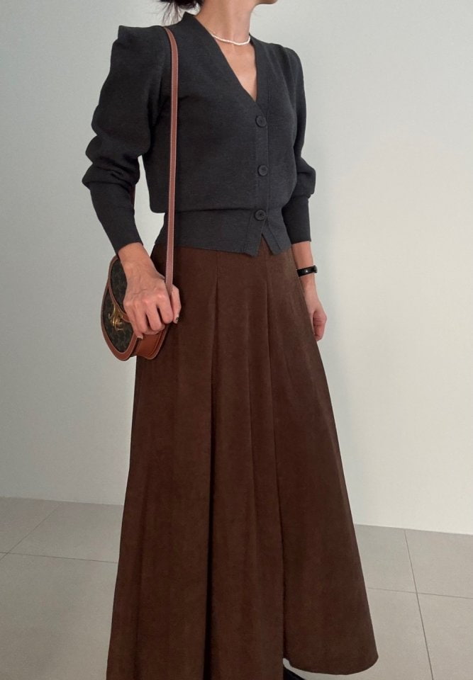 Ripple - Korean Women Fashion - #momslook - Corduroy Flare Skirt - 2