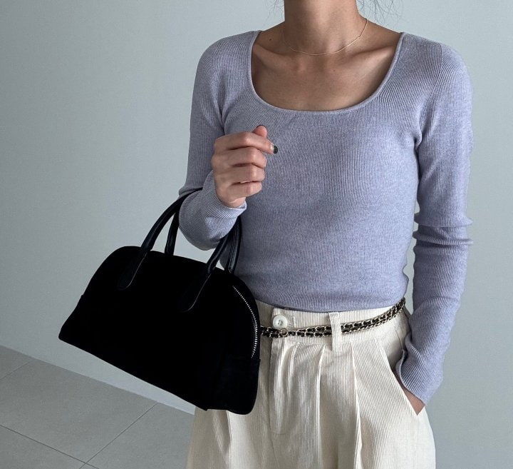 Ripple - Korean Women Fashion - #momslook - Square Wholegarment Knit Top