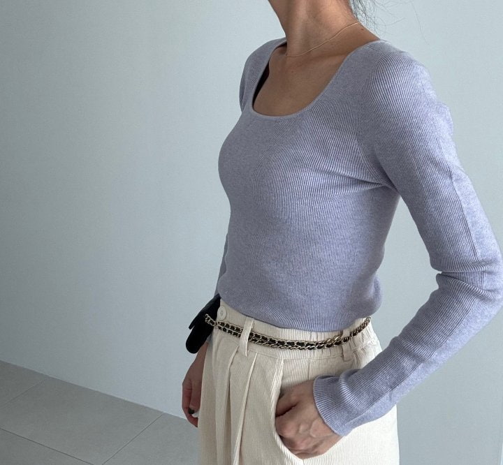 Ripple - Korean Women Fashion - #momslook - Square Wholegarment Knit Top - 3